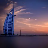 Burj Khalifa in Dubai in the sunrise