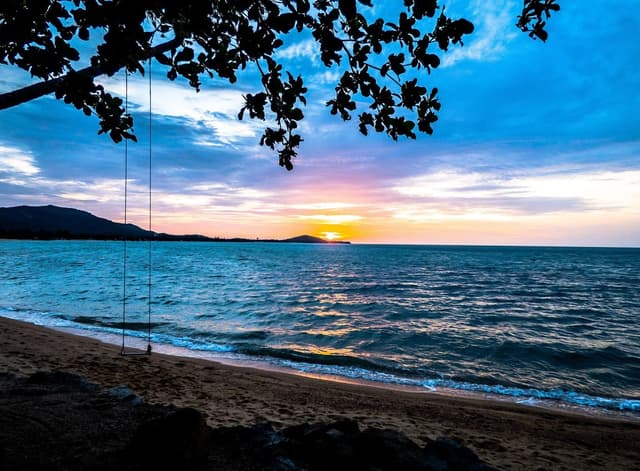 Swing on the beach of Koh Samui in Thailand