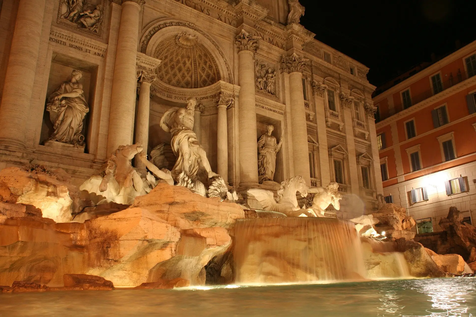 Trevi Fountain in the lights of night